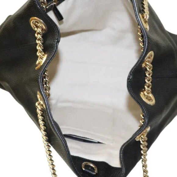 GUCCI Soho Interlocking G Chain Bag Shoulder Tote Leather Black - Picture 8 of 9